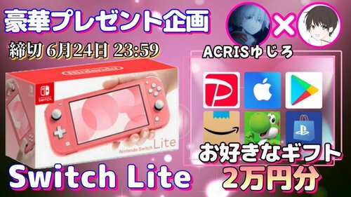 さわ丸 任天堂SwitchLite or ギフト券2万円