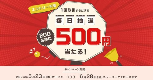 GMO外貨 抽選 キャンペーン 500円