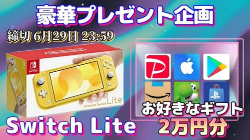 さわ丸 任天堂SwitchLite or ギフト券2万円
