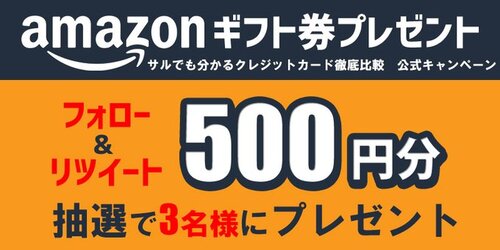 サルでも分かるクレジットカード比較 Amazonギフト券 500円分